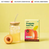 Prebiotic Peach Iced Green Tea with only 1 gram Jaggery