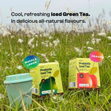 Prebiotic Peach Iced Green Tea with only 1 gram Jaggery