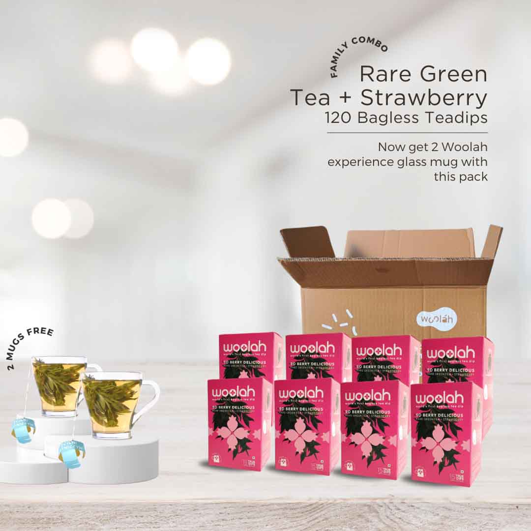 Mega Combo - Rare Green Tea + Strawberry - 120 Dips + 2 Mugs Free*
