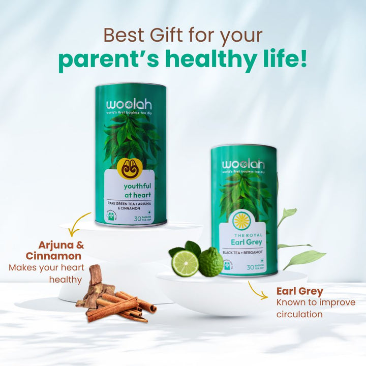 Happy Heart Combo - Green Tea with Arjuna & Cinnamon + Black Tea with Earl Grey