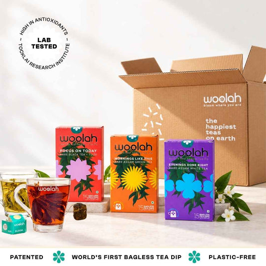 PACK OF 3- THE VARIANT COMBO: GREEN, WHITE & TULSI BLACK