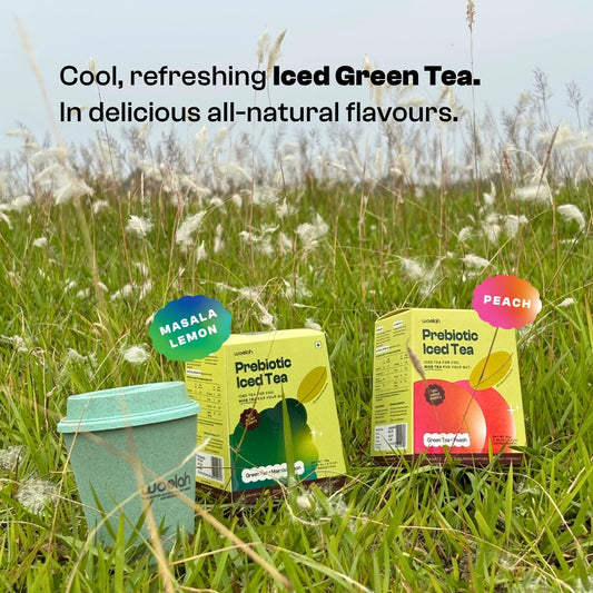 Prebiotic Iced Tea Combo Pack - Peach & Masala Lemon + FREE SIPPER
