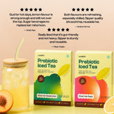 Prebiotic Peach Iced Green Tea with only 1 gram Jaggery