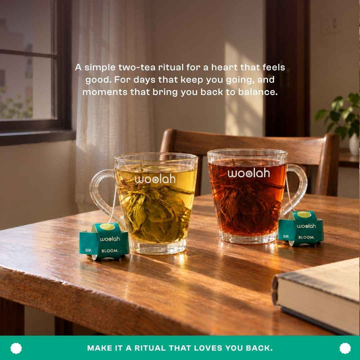 Happy Heart Combo - Green Tea with Arjuna & Cinnamon + Black Tea with Earl Grey