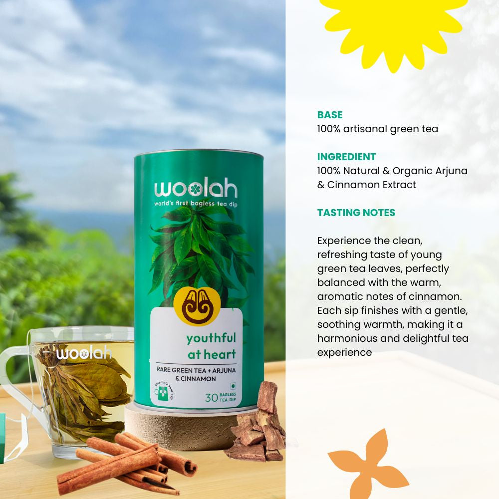 Happy Heart Combo - Green Tea with Ayurvedic Benefits of Arjuna & Cinnamon + Earl Grey