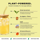 Prebiotic Peach Iced Green Tea with only 1 gram Jaggery