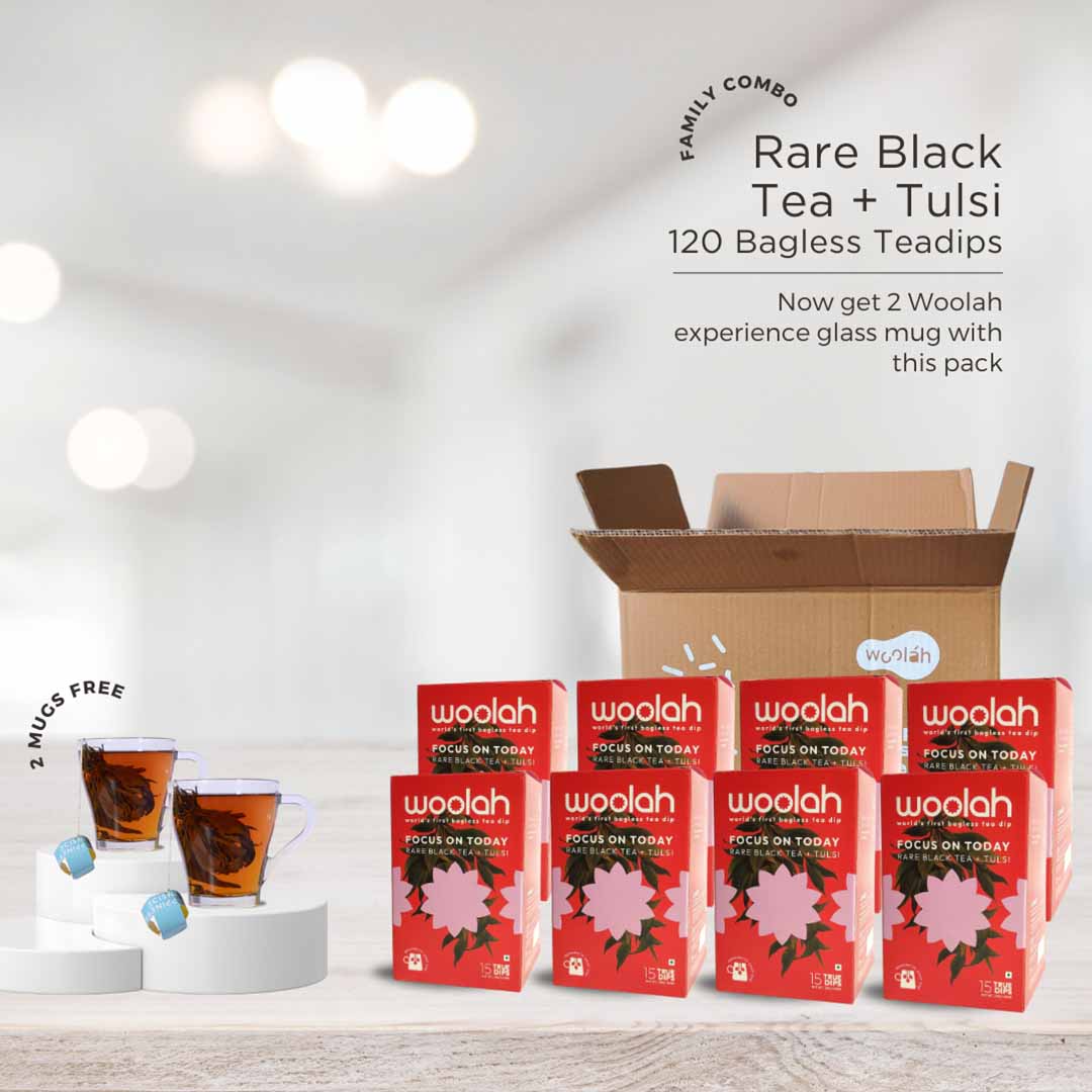 Mega Combo - Rare Black Tea + Tulsi - 120 Dips + 2 Mugs Free*