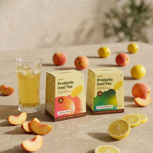 ICED TEA COMBO PACK - PREBIOTIC PEACH & PREBIOTIC MASALA LEMON + FREE SIPPER | GIFTS FOR FIRST 50 PREORDERS