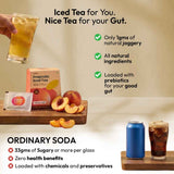 Prebiotic Peach Iced Green Tea with only 1 gram Jaggery