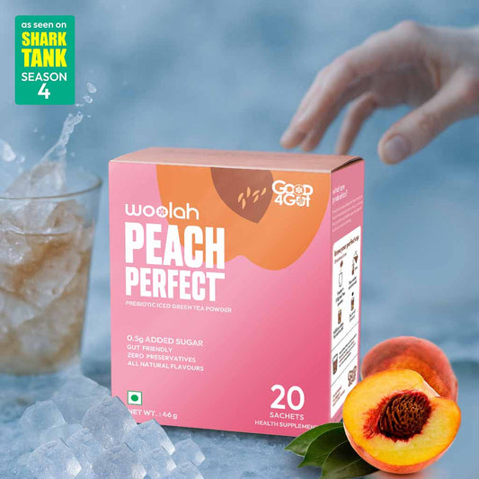 Prebiotic Peach Iced Green Tea with only 0.5gms Jaggery
